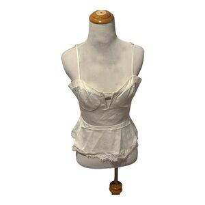 Forever 21 Ivory Lace Trim Camisole